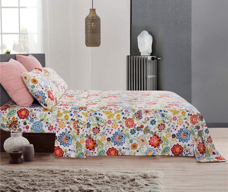 Bedlifes Flower Patterned Printed Bed Sheets