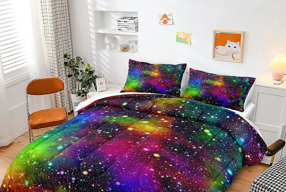 Rainbow Galaxy Comforter