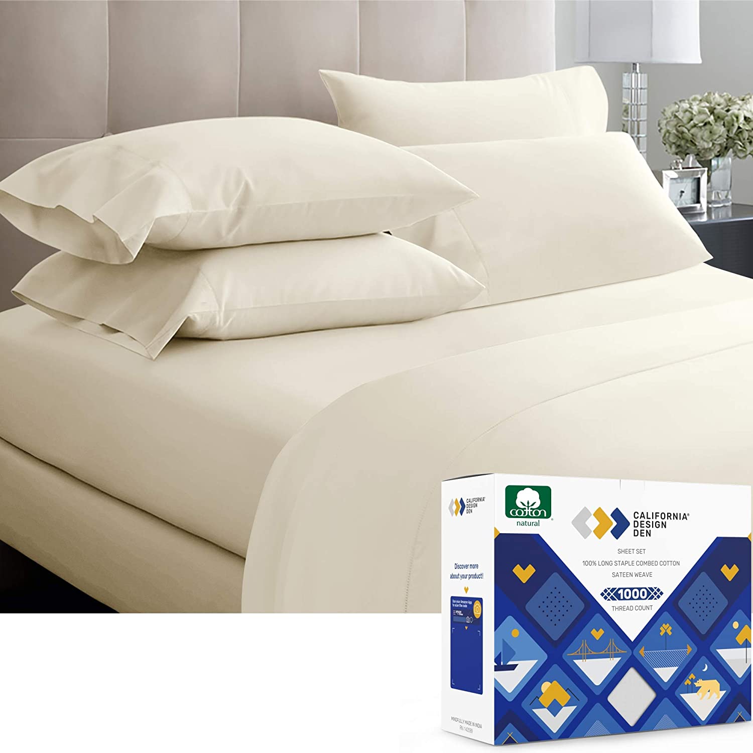 Luxury Sheets 1000 Thread Count 100% Cotton Sheets
