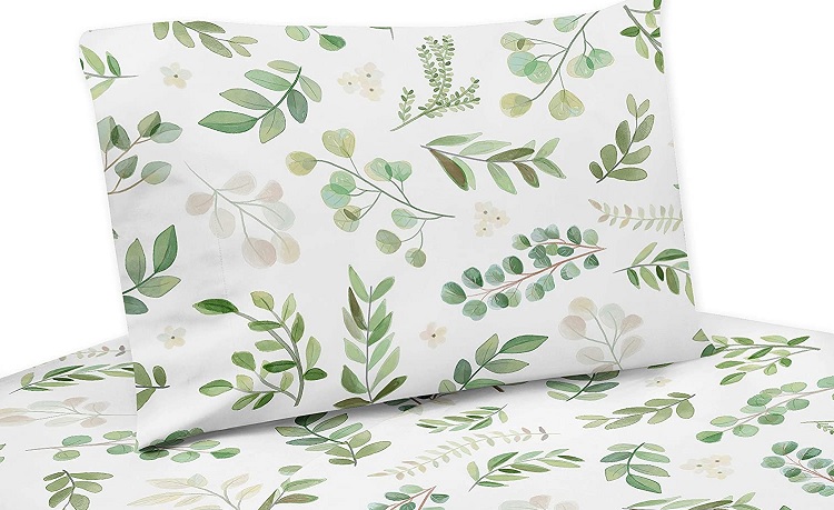 Sweet Jojo Designs Floral Leaf Queen Sheet Set