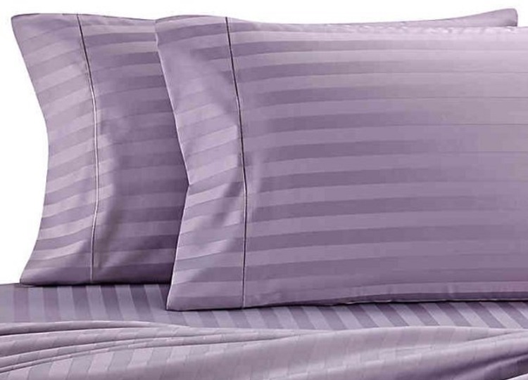 Wamsutta Damask Stripe 500-Thread-Count PimaCott Twin Sheet Set in Purple