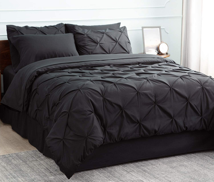 Bedsure Black Comforter Set Queen