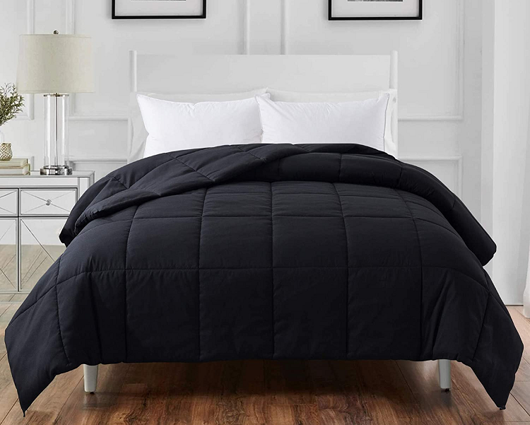 ELNIDO QUEEN All-Season Black Down Alternative Quilted Comforter